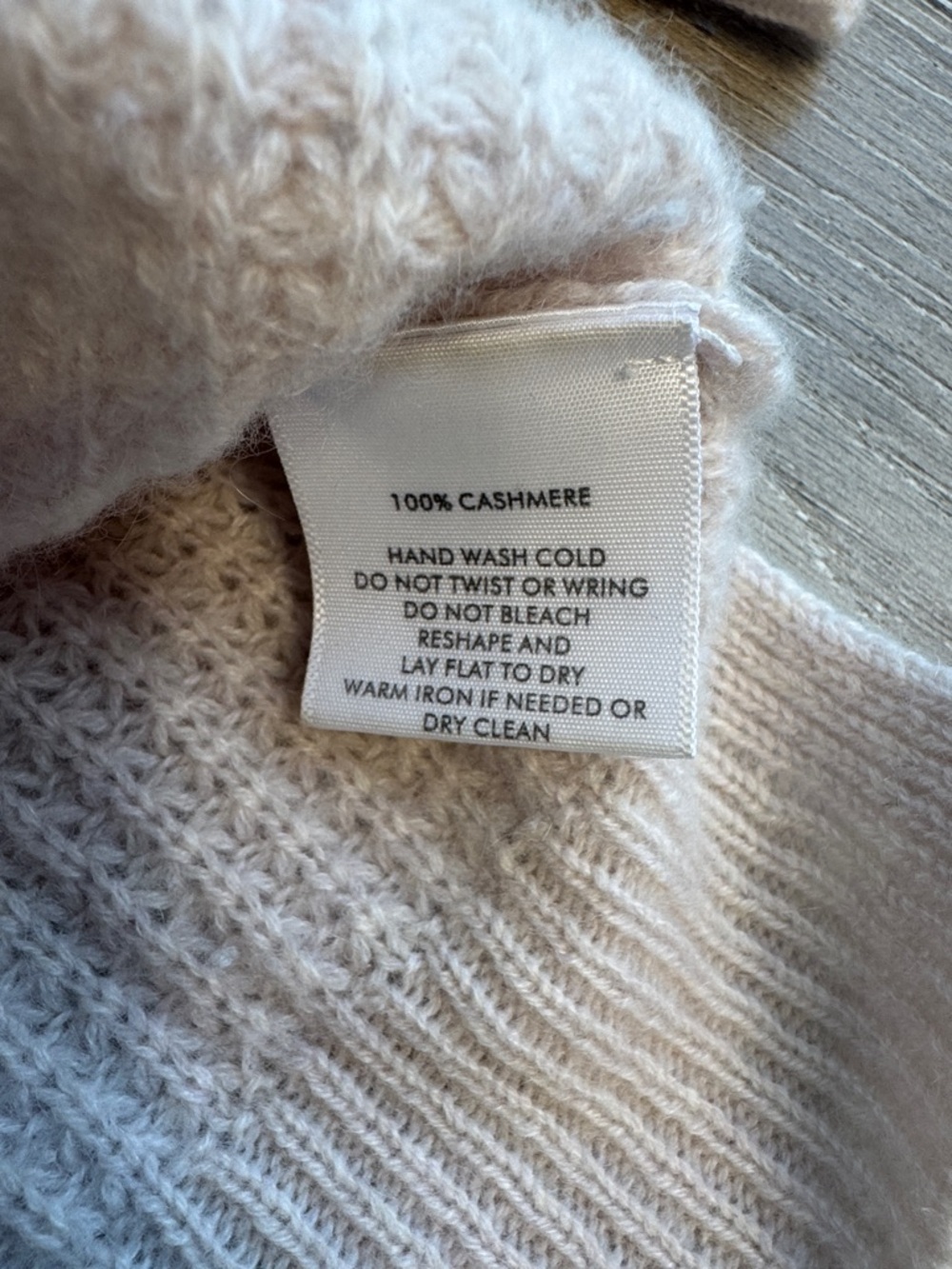 White + Warren Textured 100% Cashmere Crewneck Sweater - Cream MK0593 - Picture 3 of 5